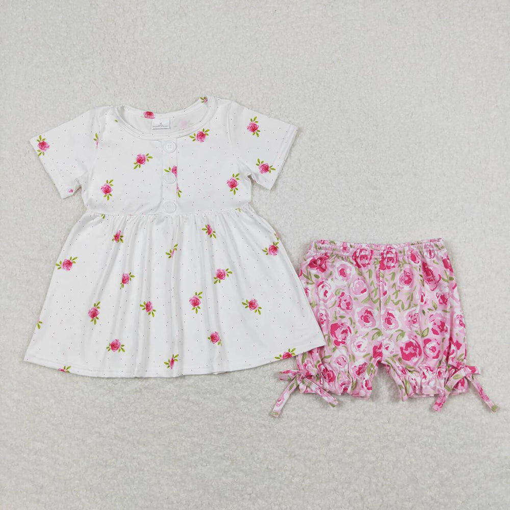 Sibling Baby Girls Flowers Trendy Summer outfits Clothes Sets