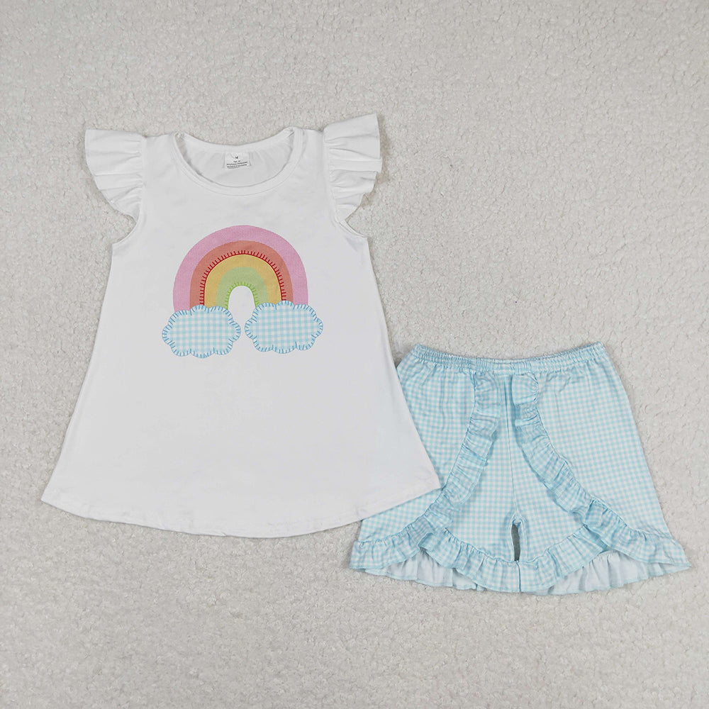 GSSO0827 baby girl clothes rainbow summer outfits sets