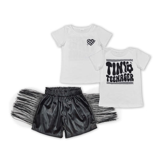 Tiny Teenager Tee Shirts tassel shorts sets GSSO1419