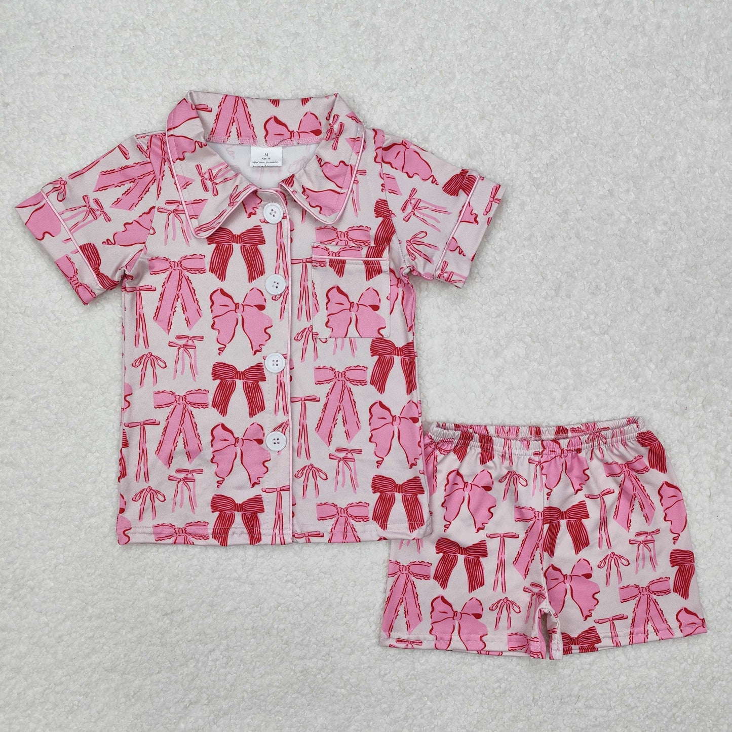 Sibling Adult Women Baby Girls Pink Bows Pockets Jumpsuits Rompers Pajamas Sets
