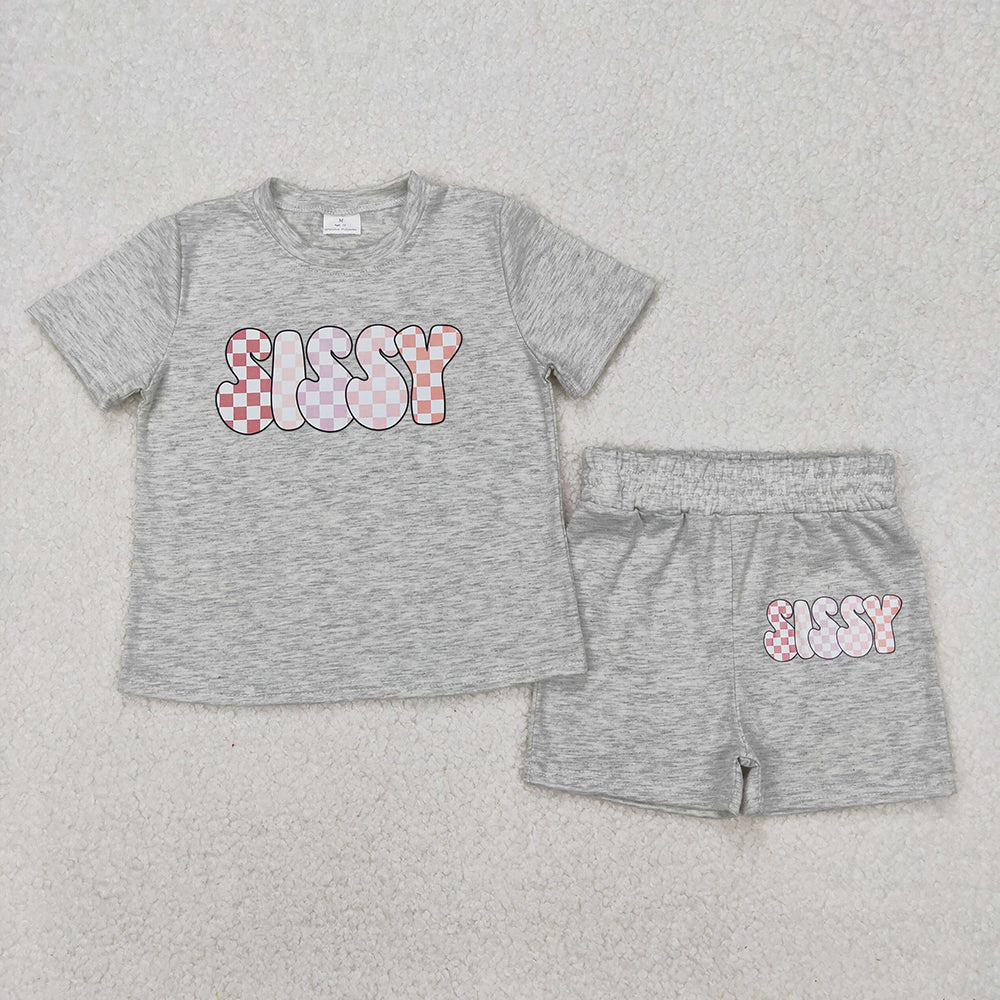 Sibling Vinyl Baby Boys Cotton Top Sports Shorts Clothes Sets