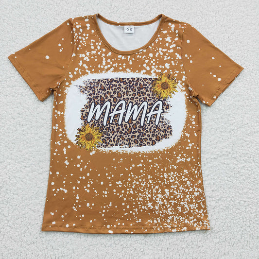 GT0099 adult tshirt women leopard Mama sunflower tops