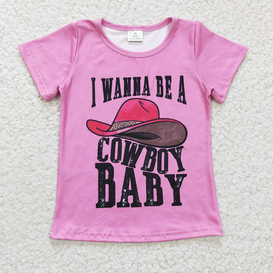 I Wanna Be A cowboy baby pink hats Shirts GT0107