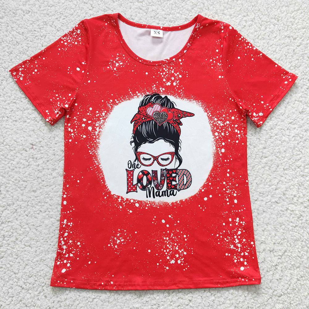 GT0120 adult tshirt women Red Loved Mama summer tops