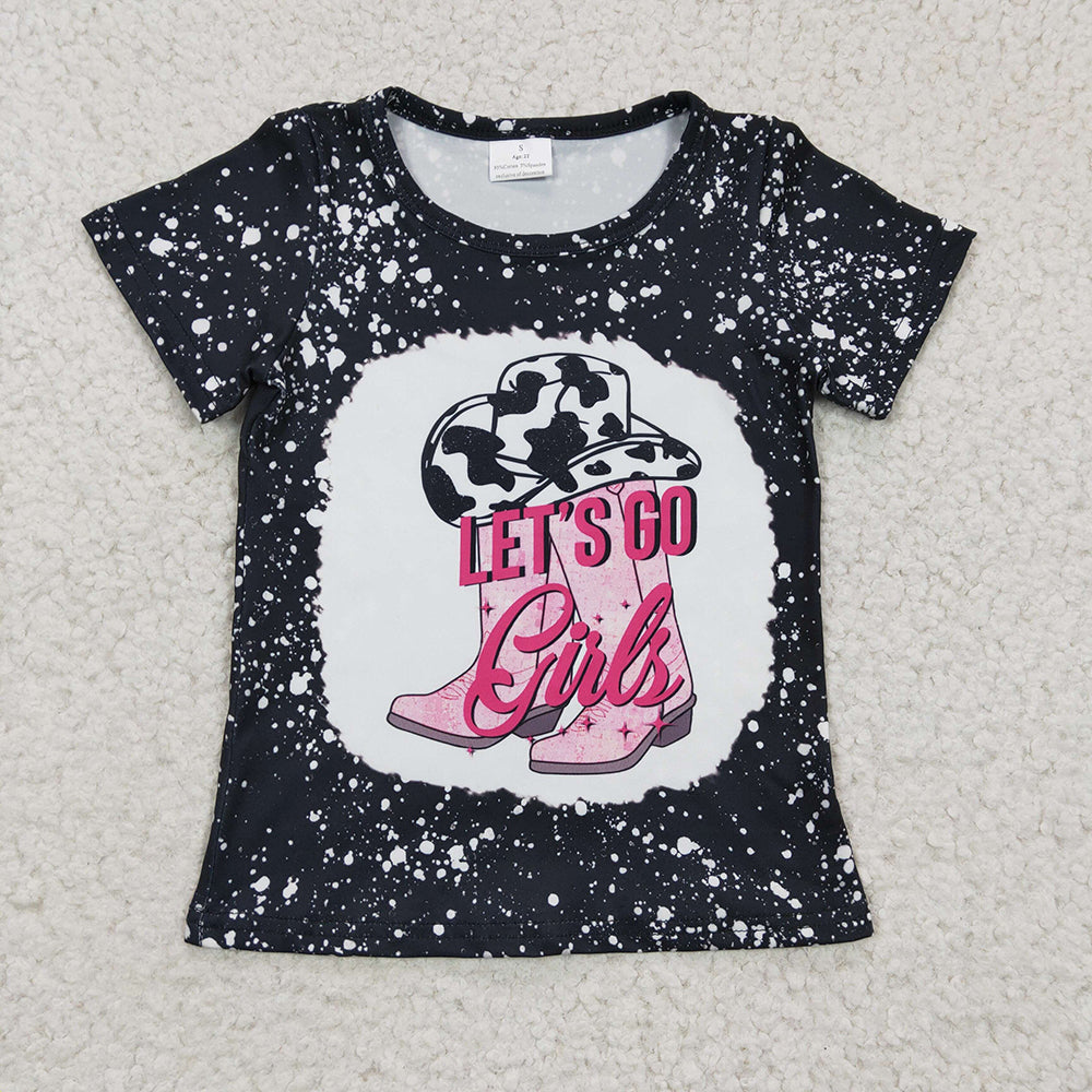 Toddler Cowgirls Let's Go Boots Black Shirts GT0125