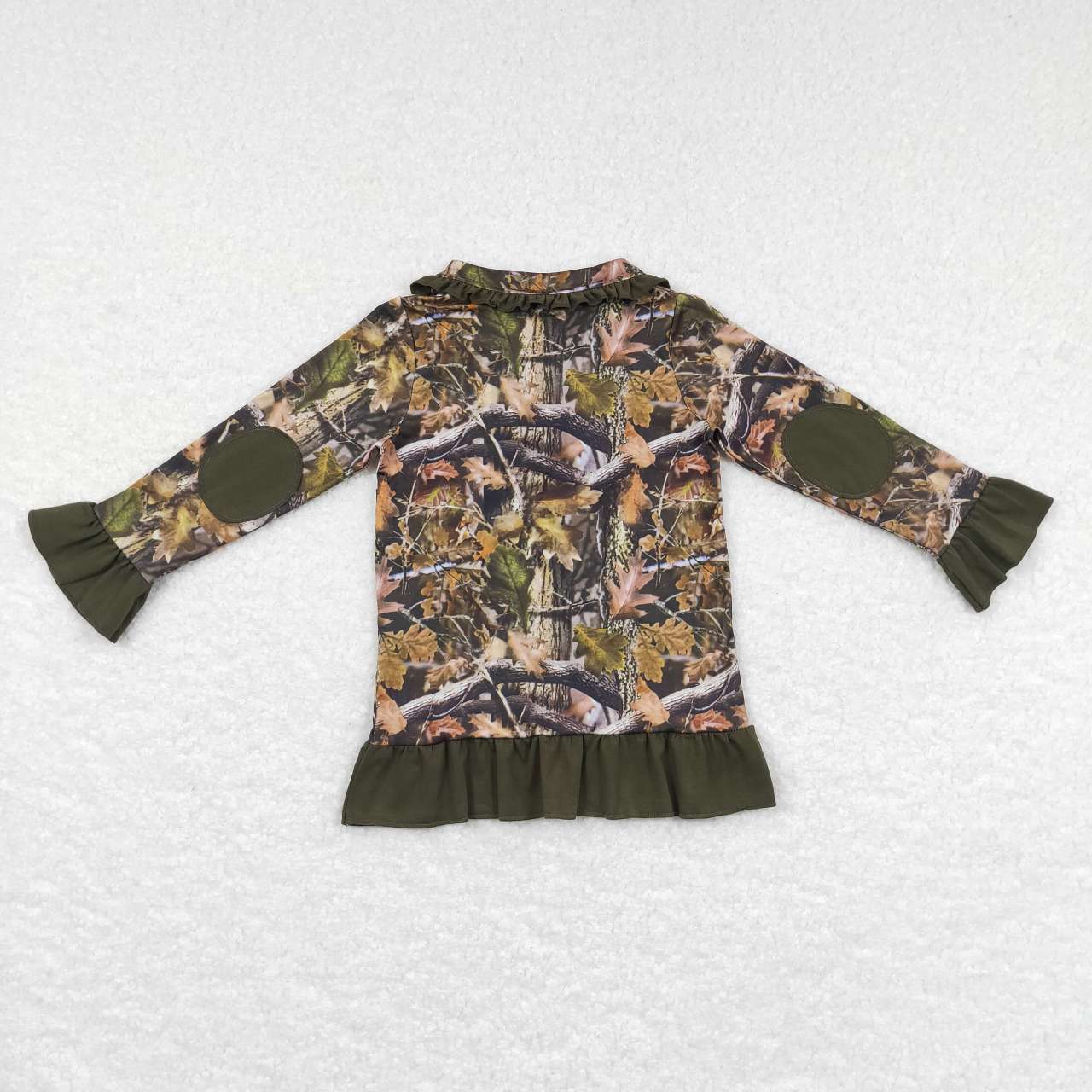 GT0311 girls green deer print polo shirt