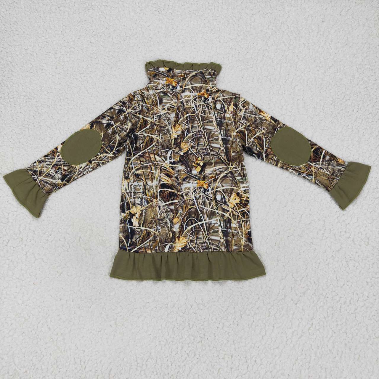 GT0312 girls green duck print polo shirt