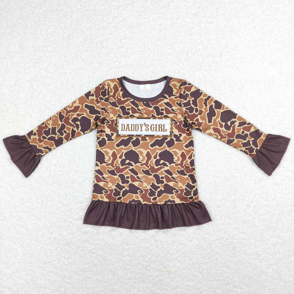GT0404 baby girl daddy’s girl brown long sleeve top