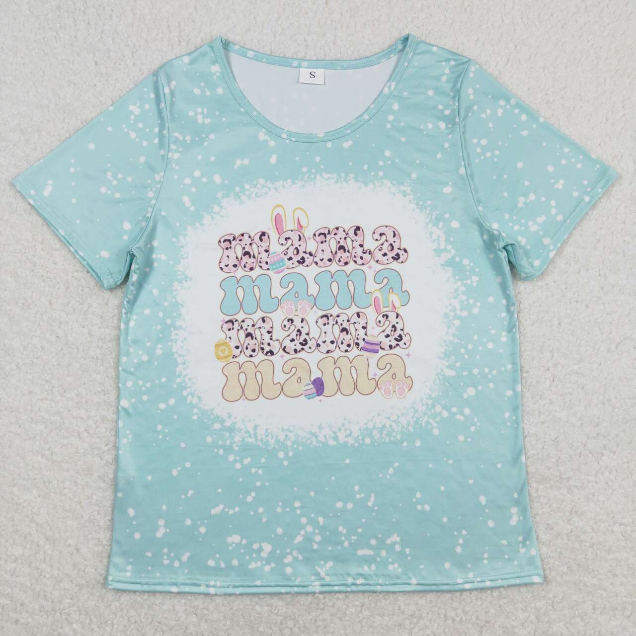 GT0449adult clothes mama bunny print adult women easter top