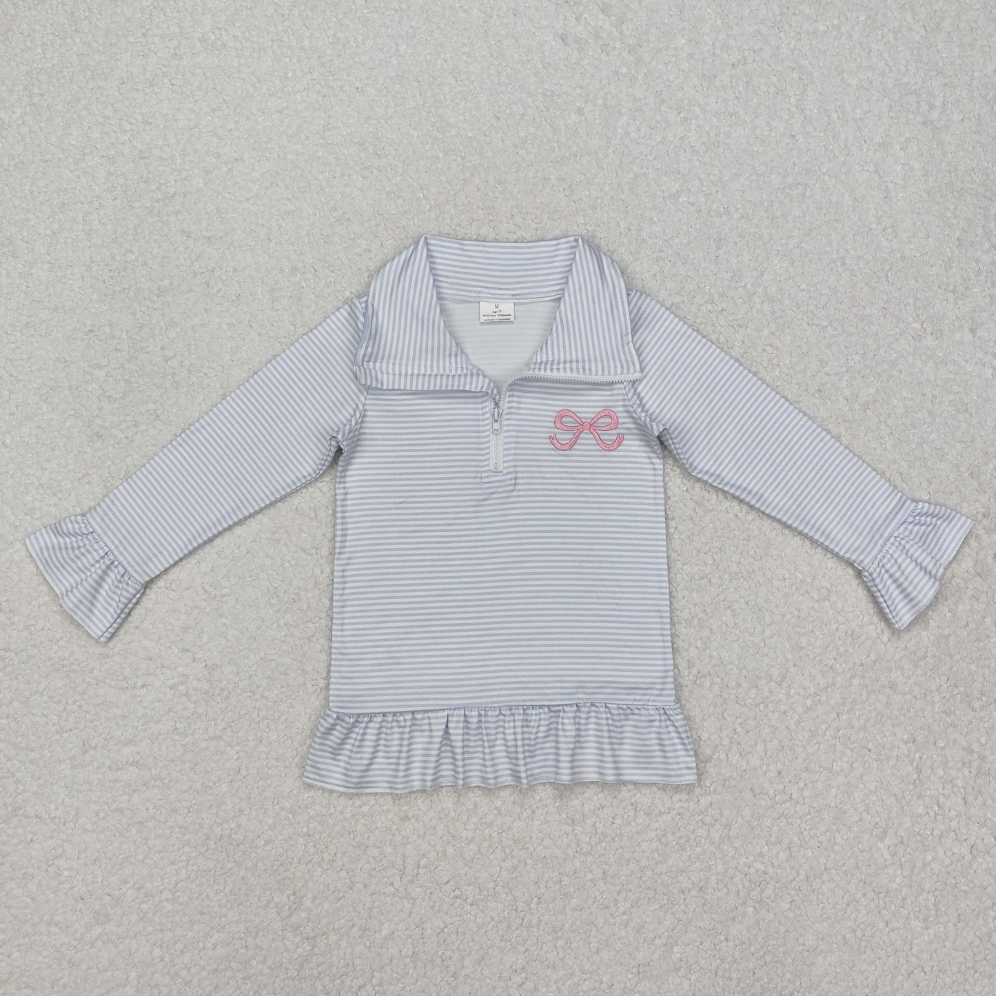 GT0886 toddler girl clothes embroidery bow girl winter pullover top