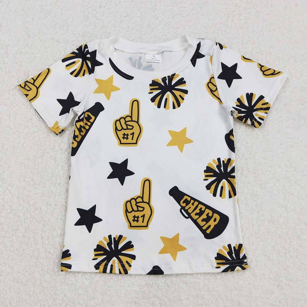 Sibling Baby Girls Boys Cheer Team Tee Shirts Tops