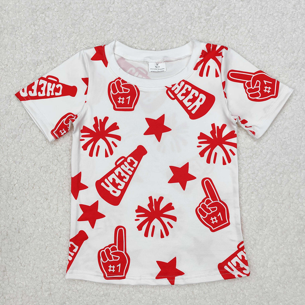 Sibling Baby Girls Boys Cheer Team Tee Shirts Tops