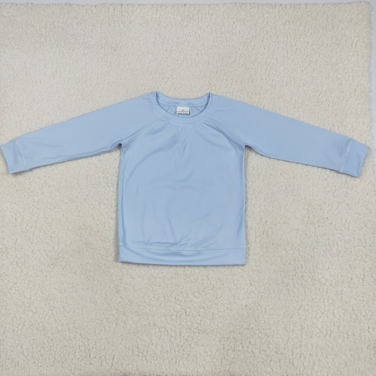 GT0970 Baby Girls Light Blue Long Sleeve Yoga Active T-shirts Top