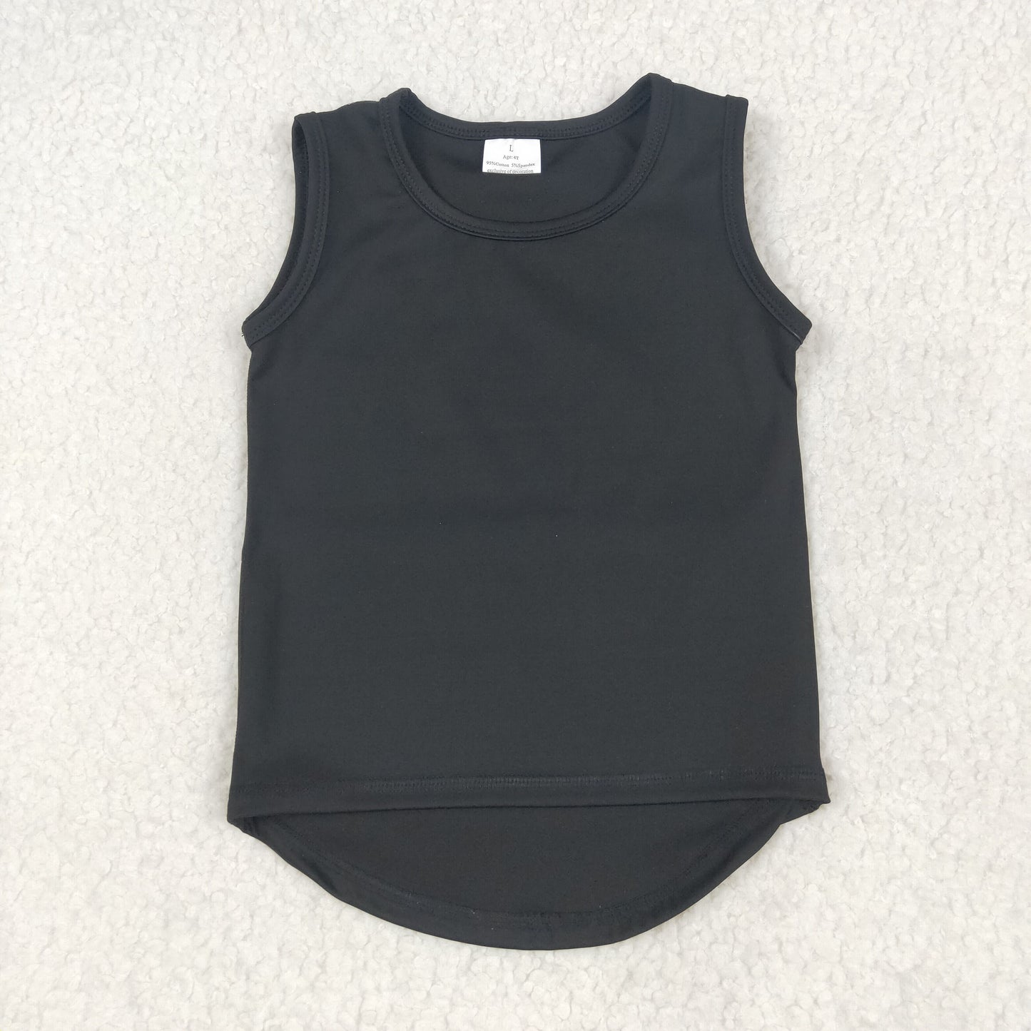 GT0987 Baby Girls Sleeveless Black Vests Shirts Top