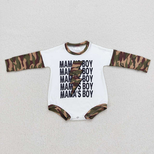 LR0676 baby Mama's Boy Camouflage Lightening romper