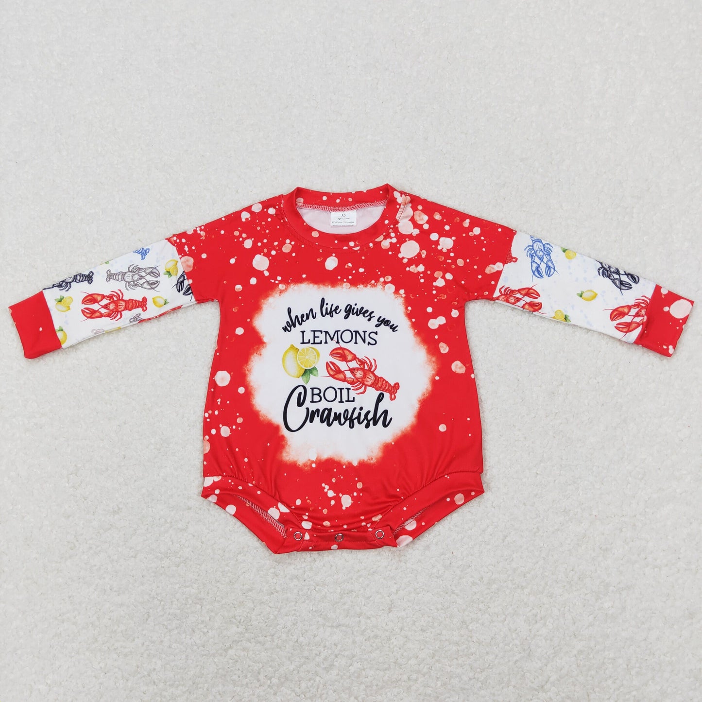 LR0875 baby girl clothes lemon crawfish girl romper