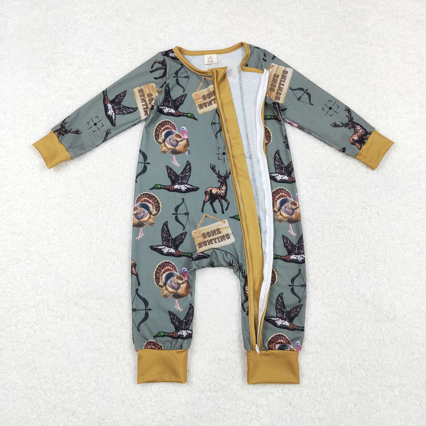 LR1680 Bamboo baby boy clothes hunting boy winter romper