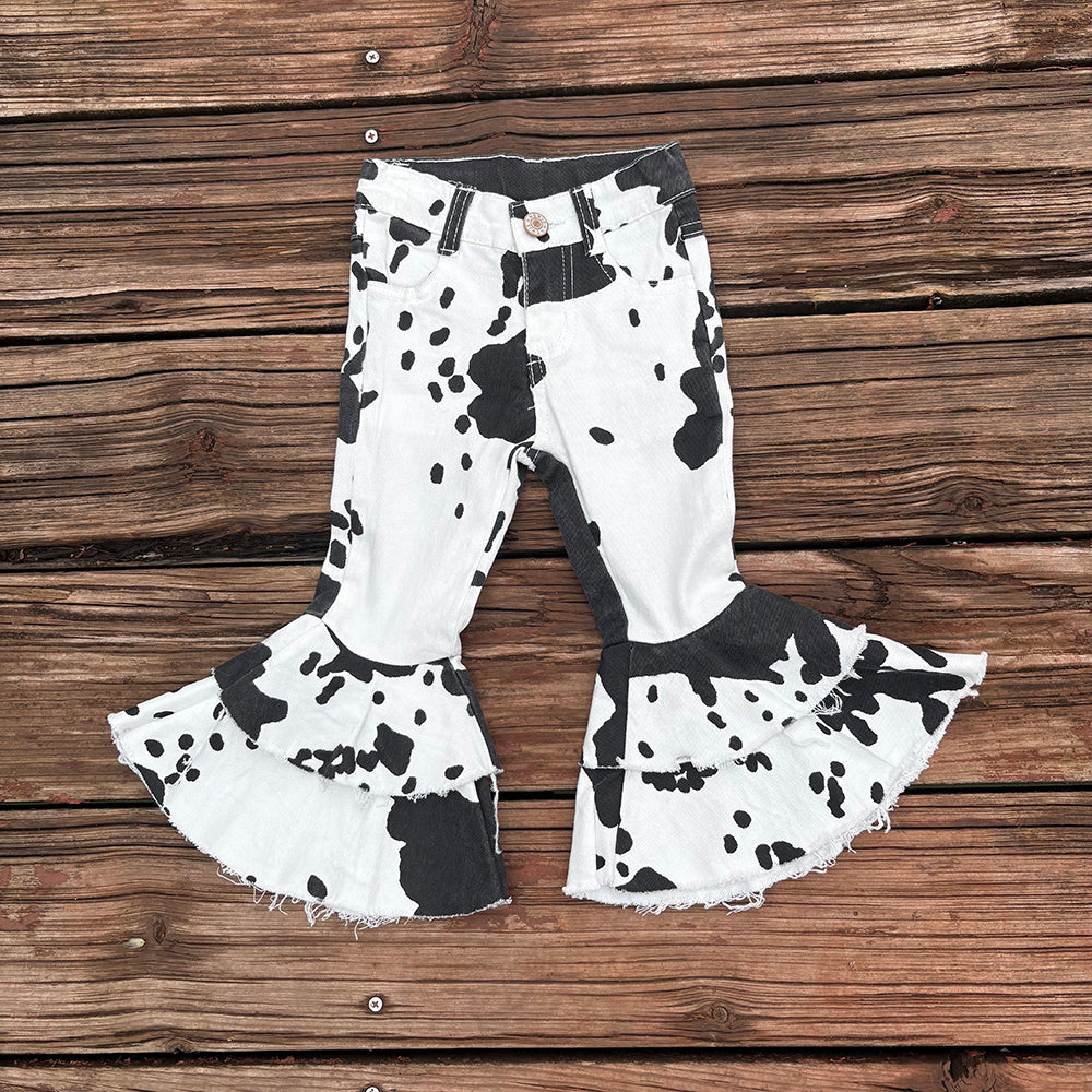 Western Wild Baby Girls Cowgirls Bell Bottom Pants Jeans