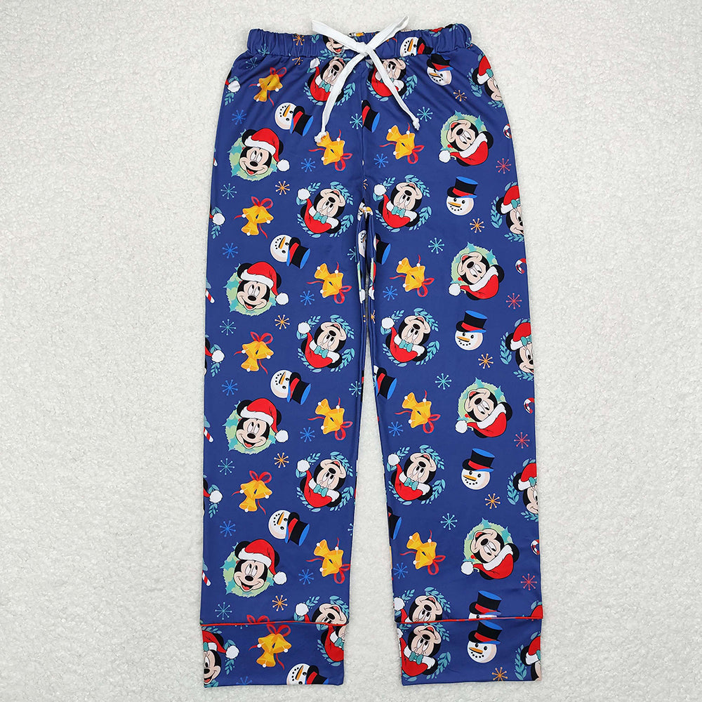 Sibling Adult Men Women Cartoon Green Faces Mouses Christmas Pajamas Flare Pants
