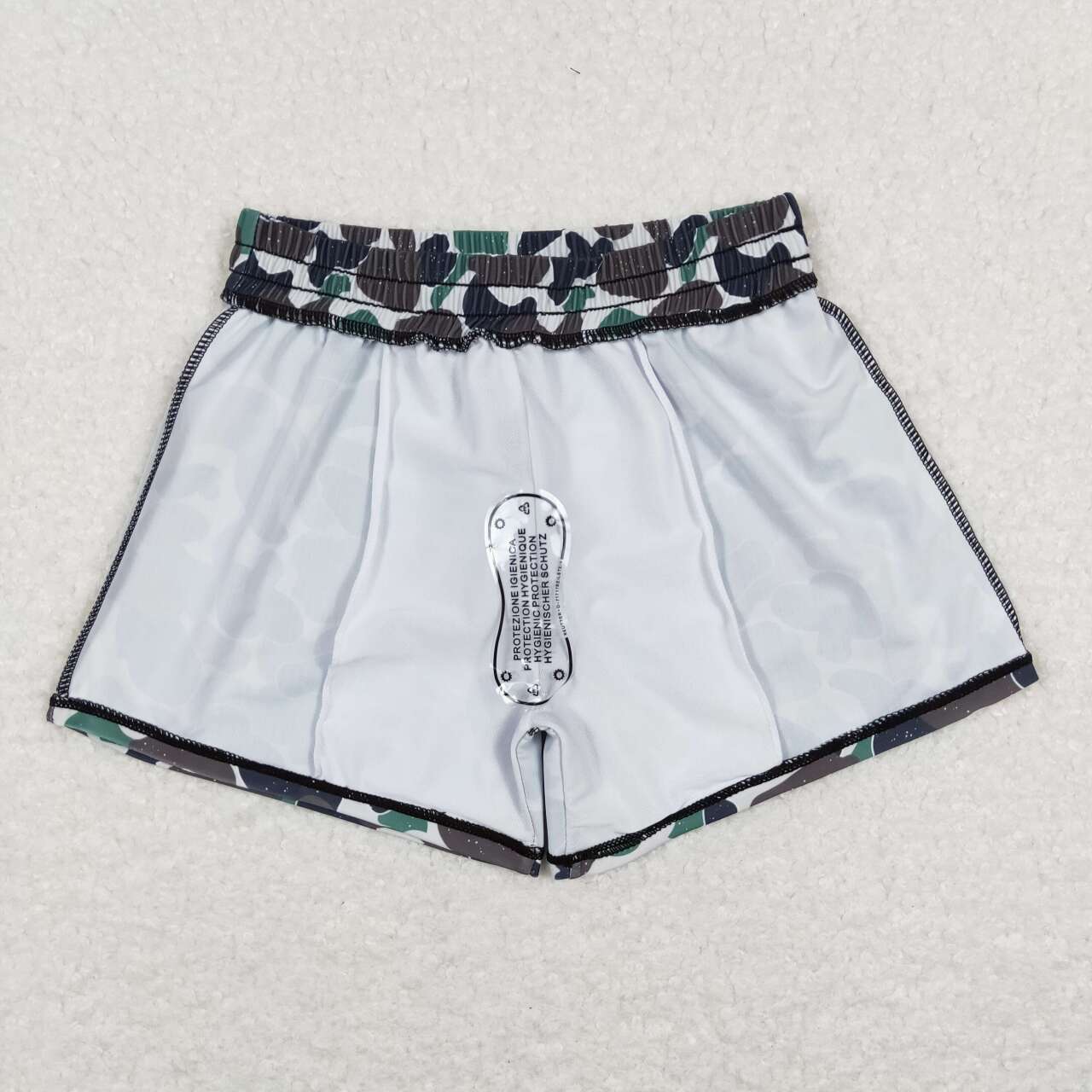 S0218 boys green camouflage summer swim shorts