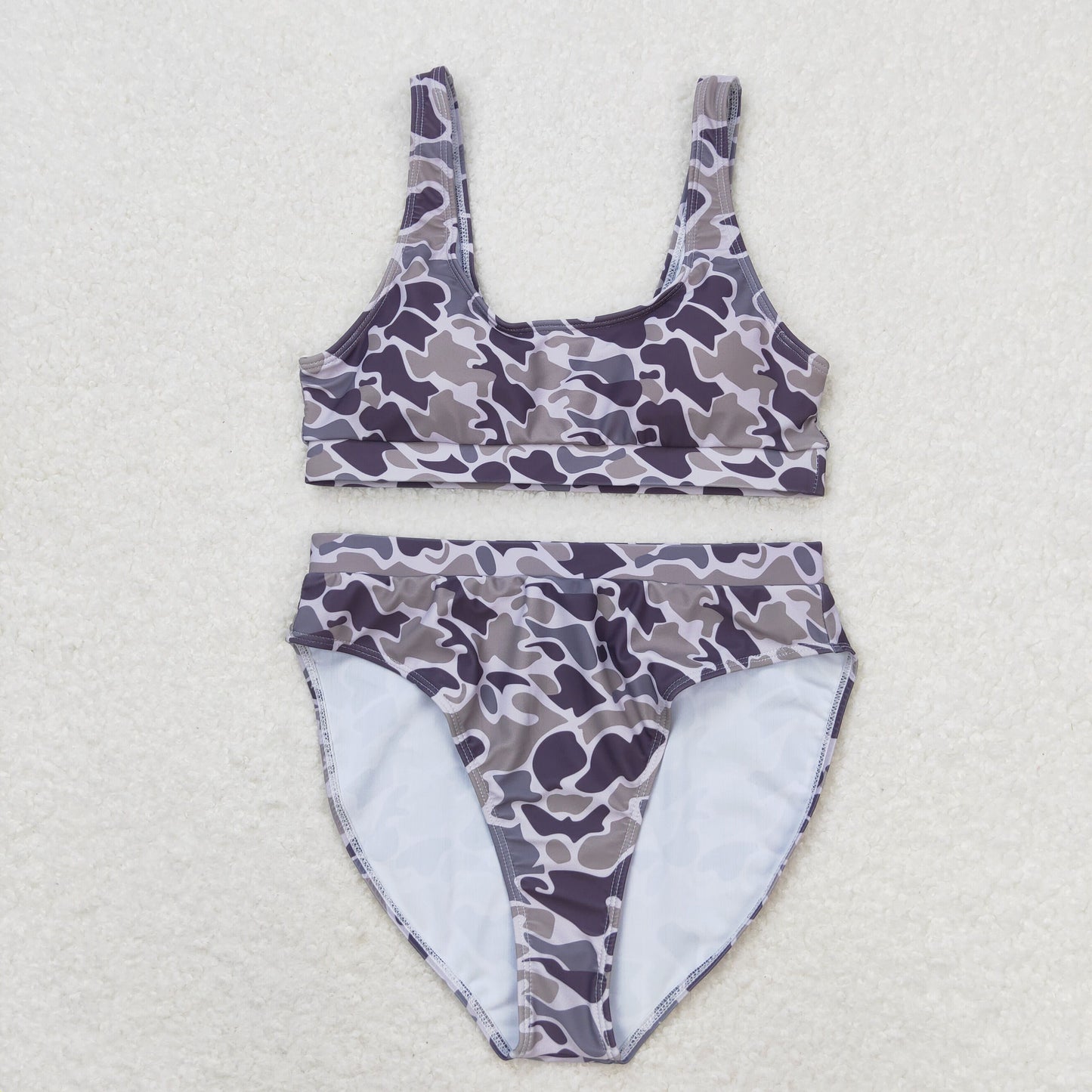 Adult Women grey camouflage 2pcs bikini swimsuits S0321