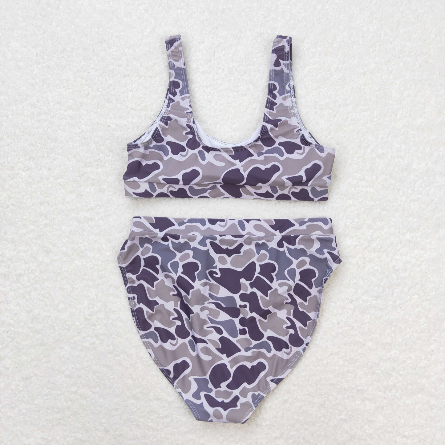 Adult Women grey camouflage 2pcs bikini swimsuits S0321