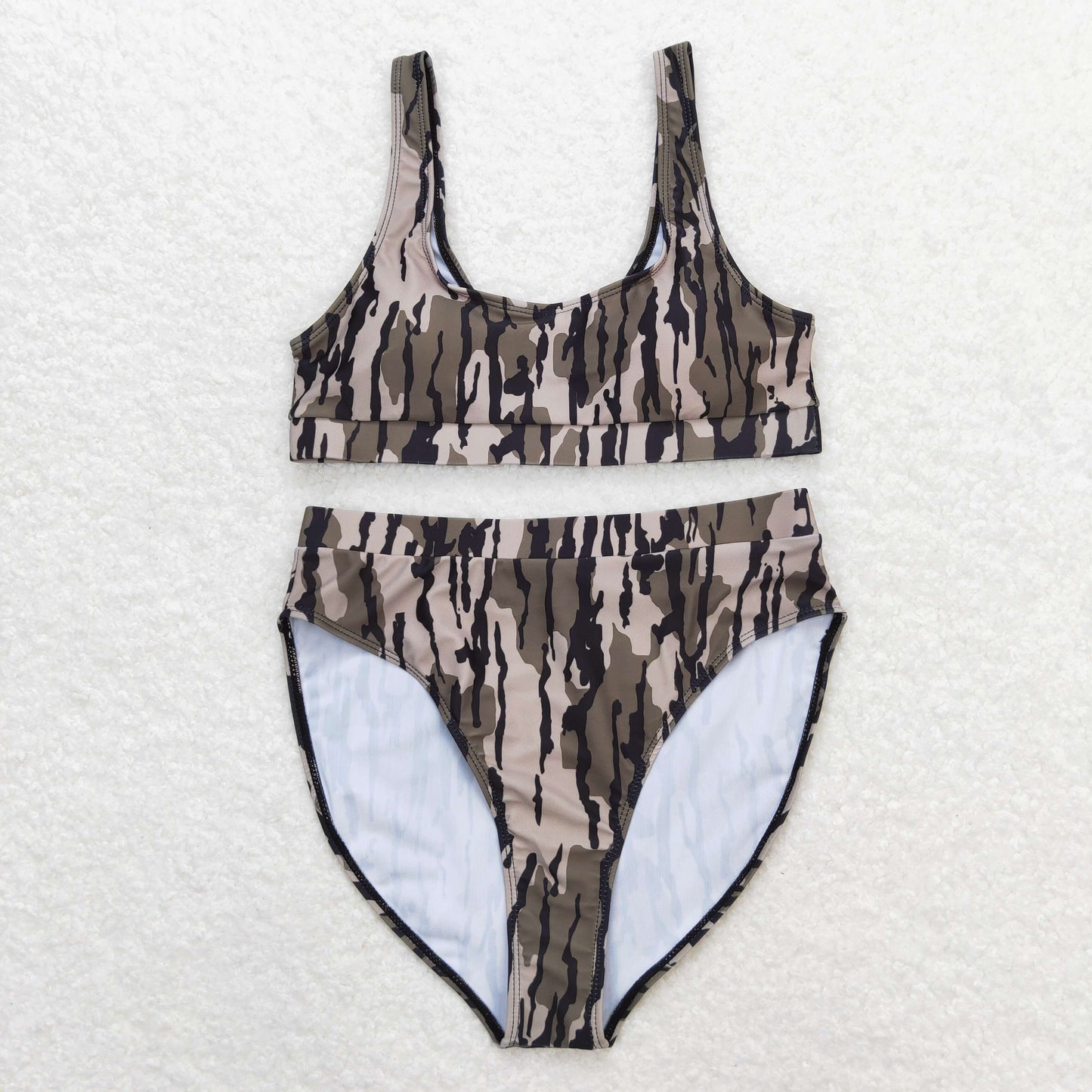 Adult Women bottonland camouflage 2pcs bikini swimsuits S0322