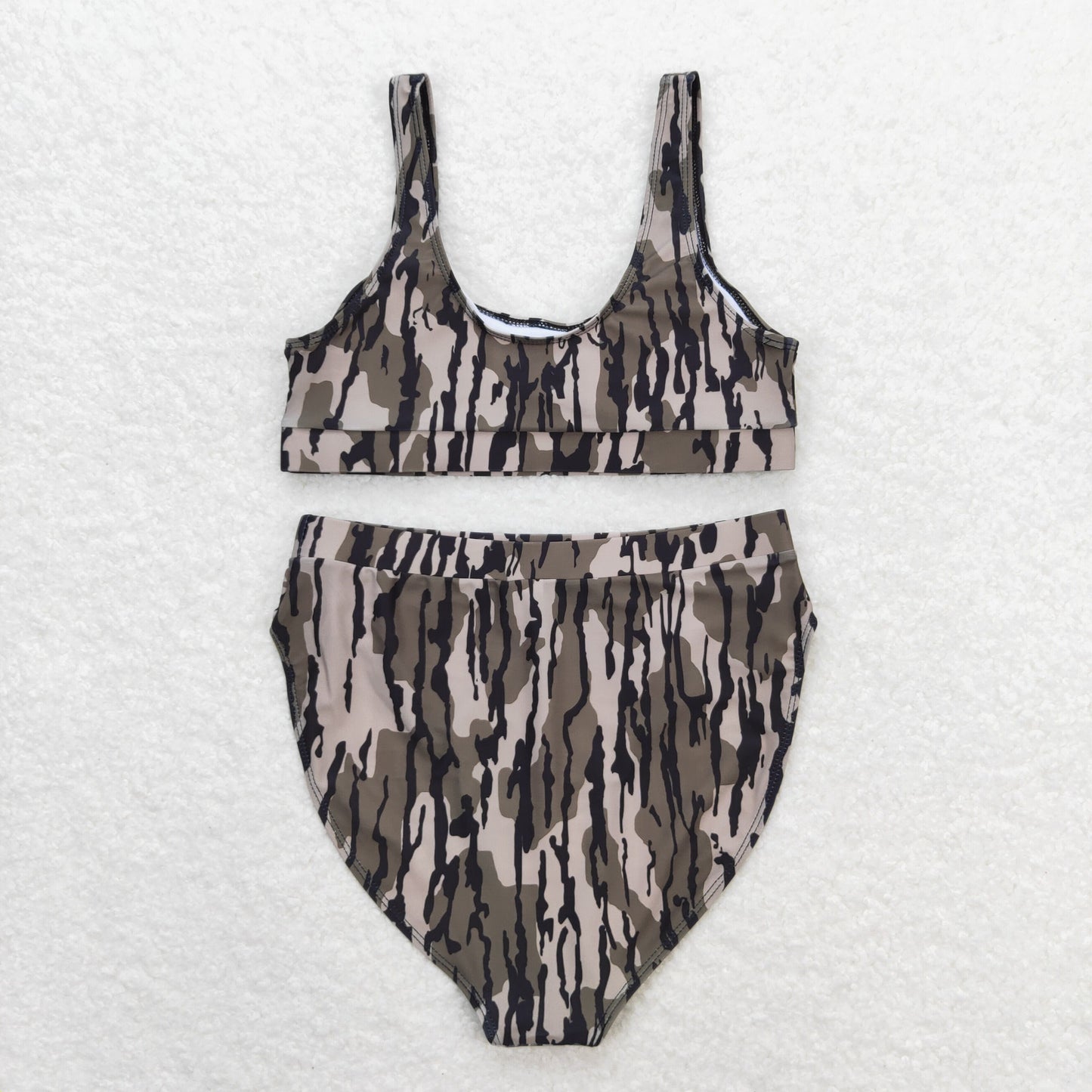 Adult Women bottonland camouflage 2pcs bikini swimsuits S0322