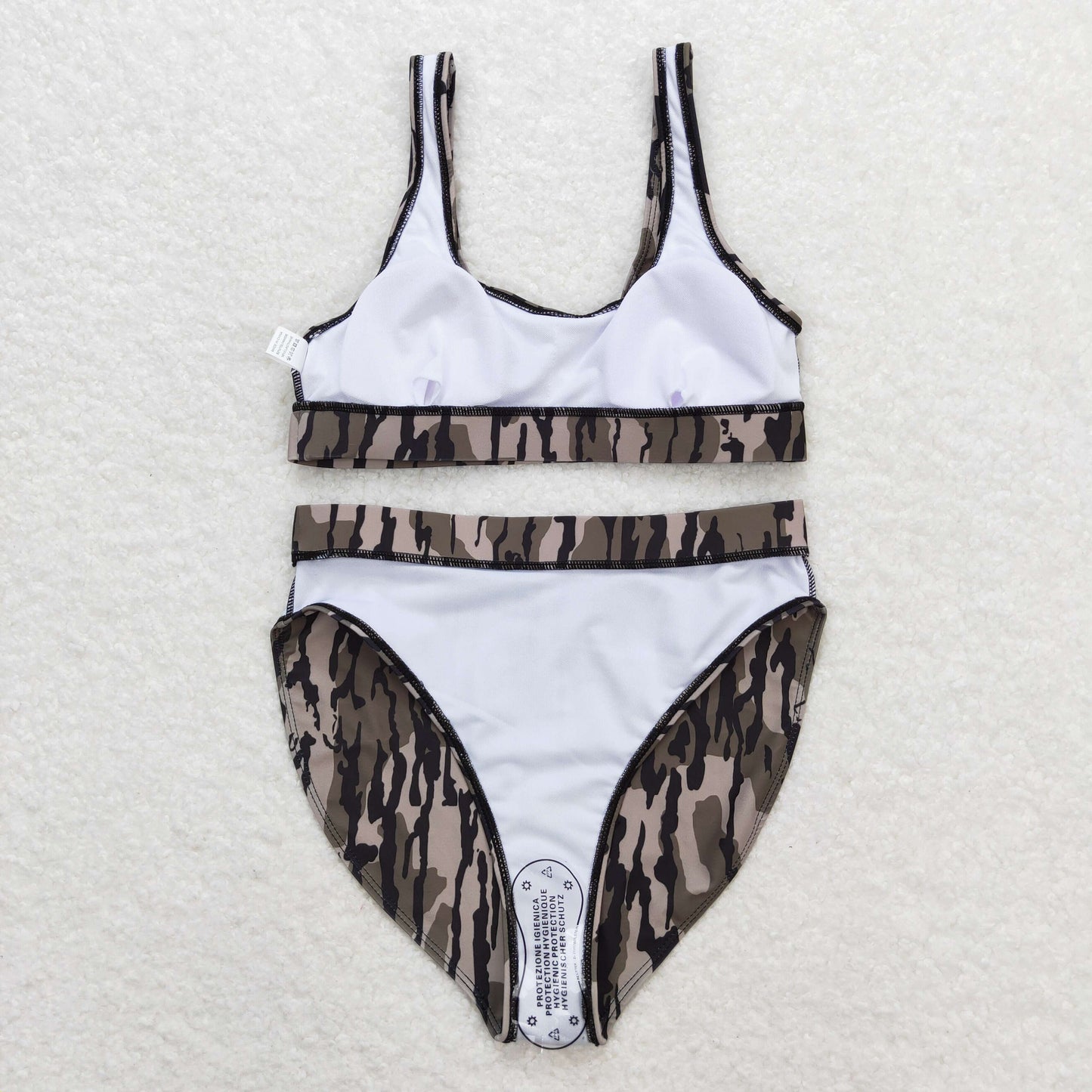 Adult Women bottonland camouflage 2pcs bikini swimsuits S0322