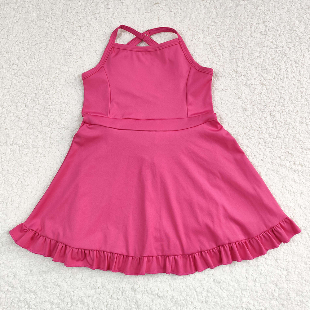 S0440 baby girls clothes hotpink summer athletic yoga wear