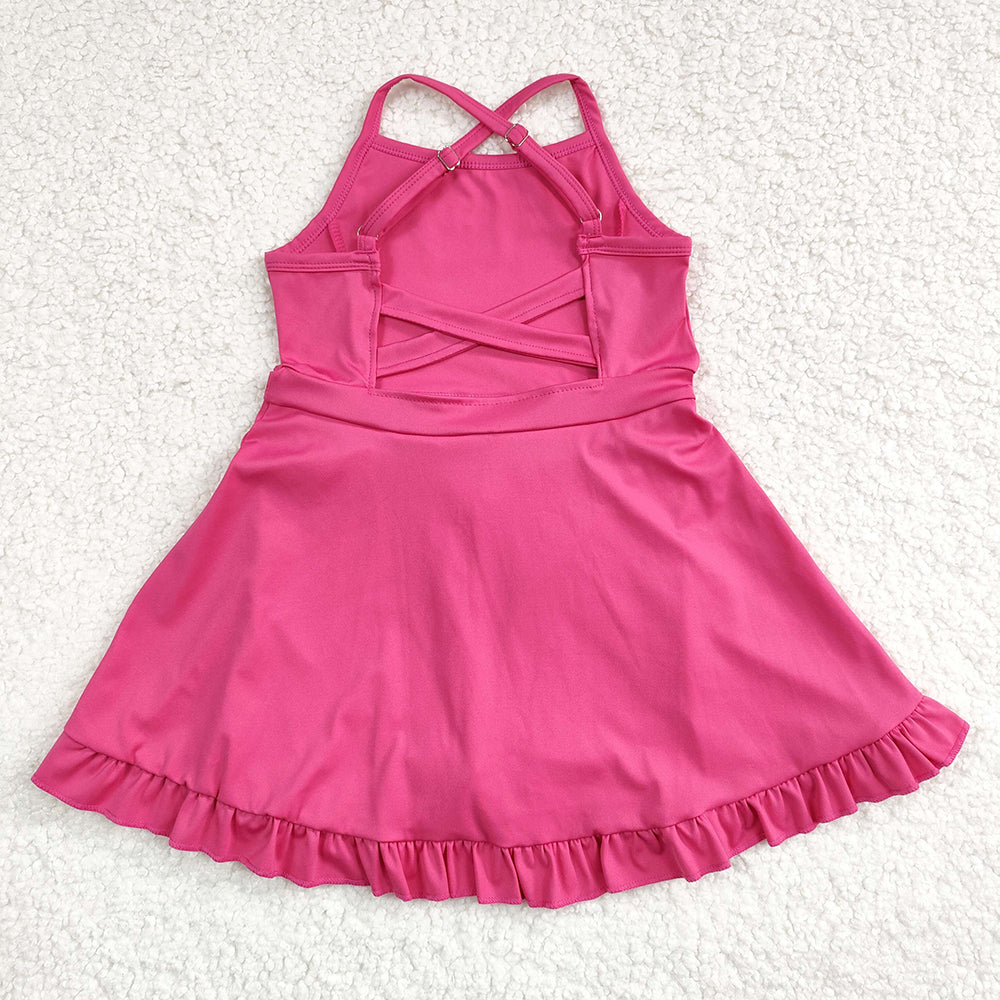 S0440 baby girls clothes hotpink summer athletic yoga wear