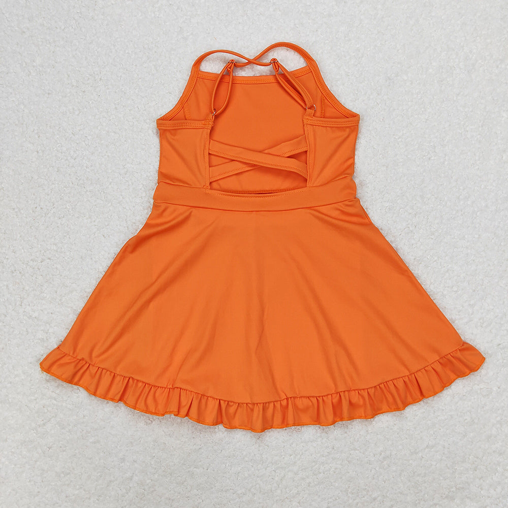 S0442 baby girls clothes orange summer athletic yoga wear