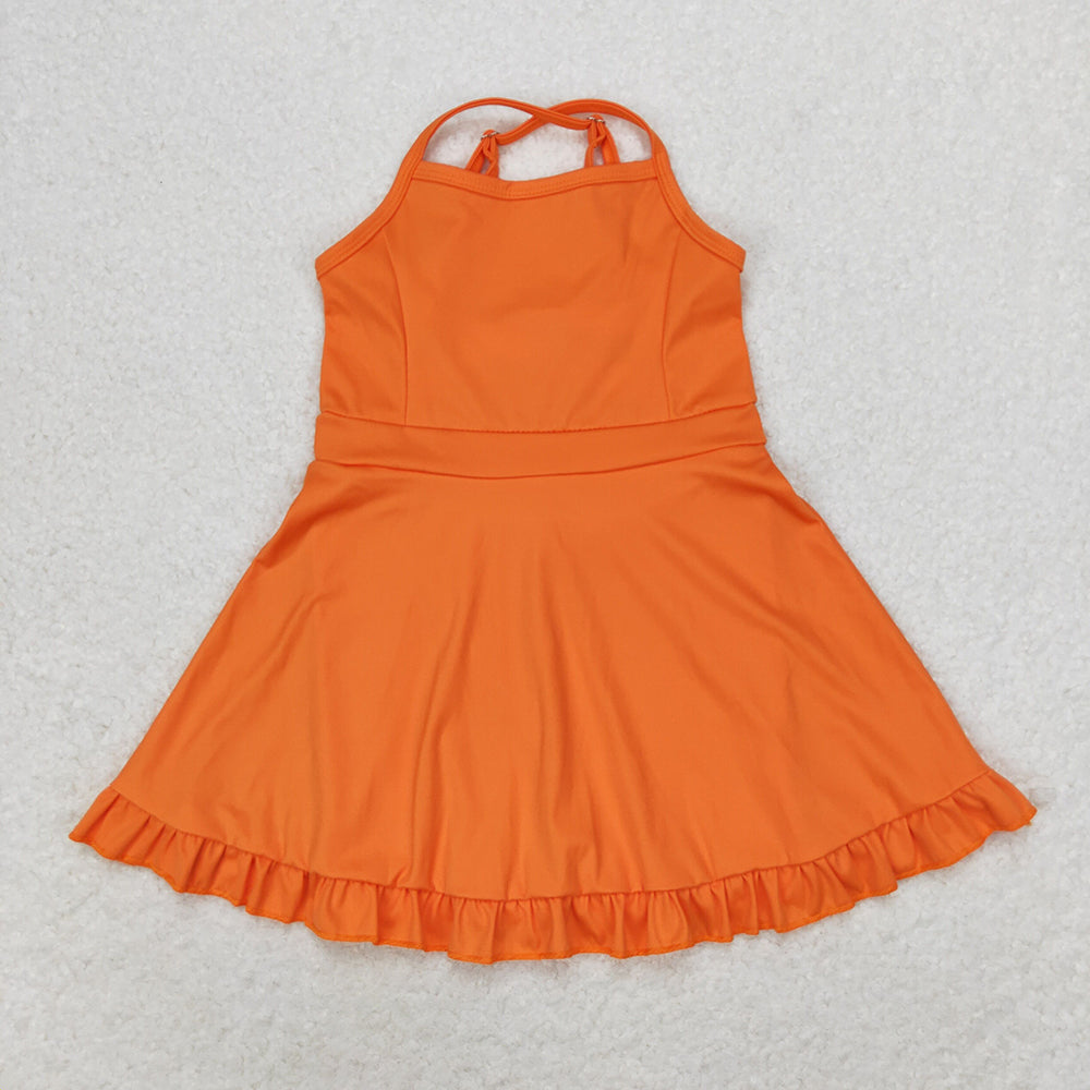 S0442 baby girls clothes orange summer athletic yoga wear