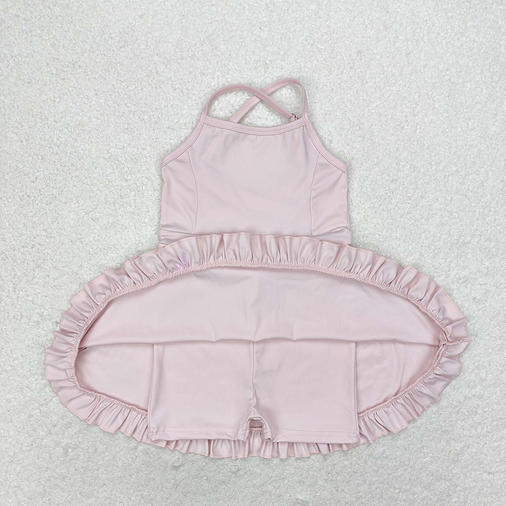 S0443 baby girls clothes pink summer athletic yoga wear