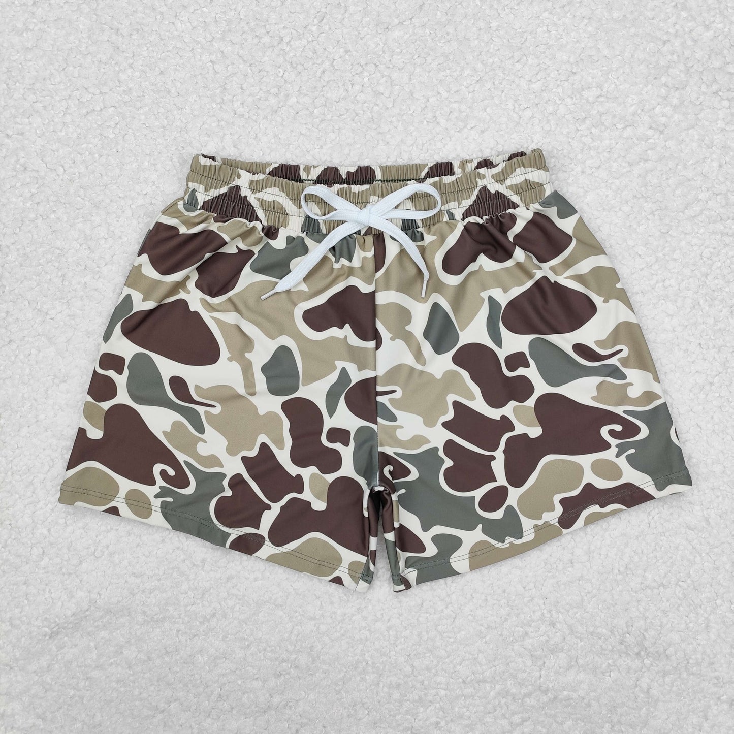 Sibling Baby Boys Western Camo Print Summer Trunks Swimsuits Swimwear