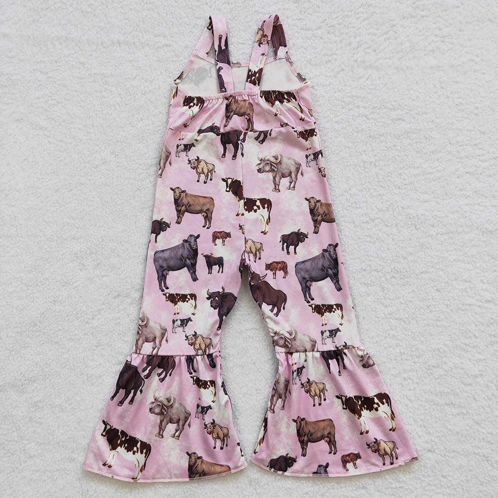Sibling Baby Girls Summer Western Strap Jumpsuits