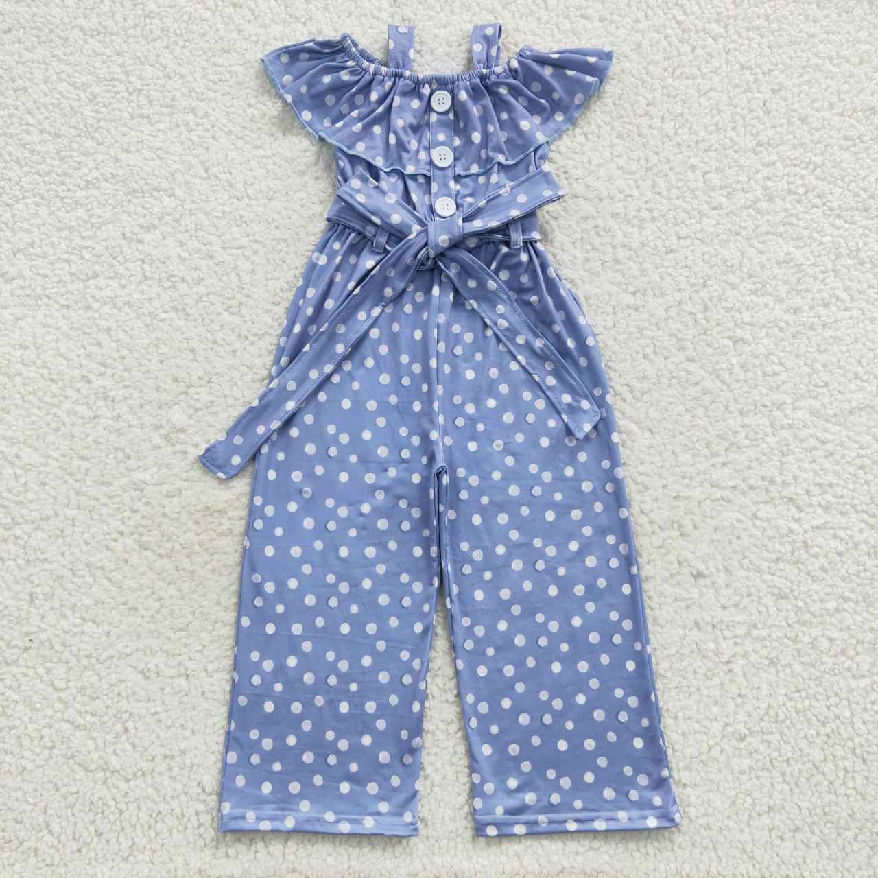 Sibling Baby Girls Straps Button Polka Dots Pants Jumpsuits