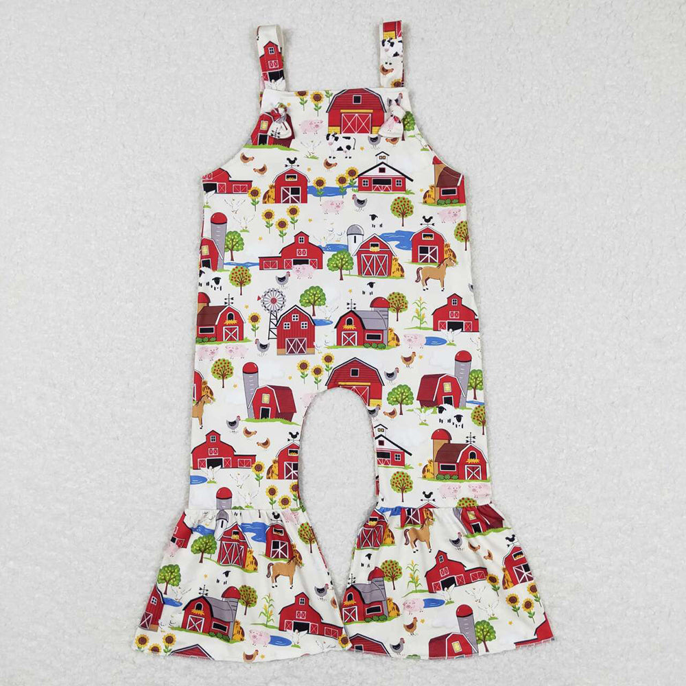 Sibling Baby Girls Summer Western Straps Jumpsuits