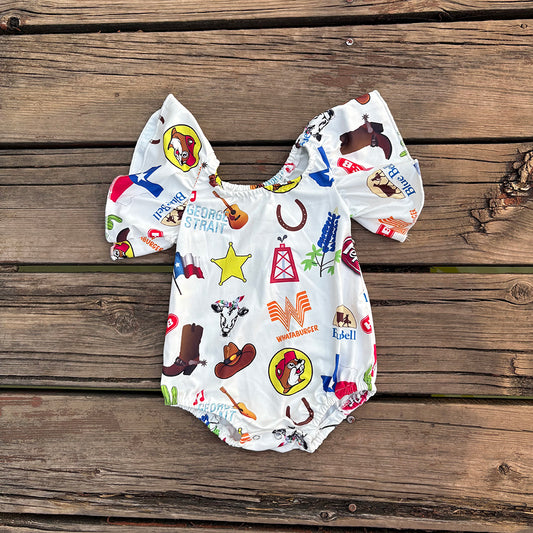 SR0544 baby clothes cartoon white girl summer bubble romper