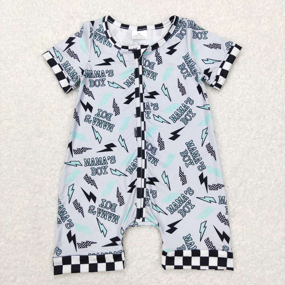 SR0563 baby boy mom boy short sleeve romper