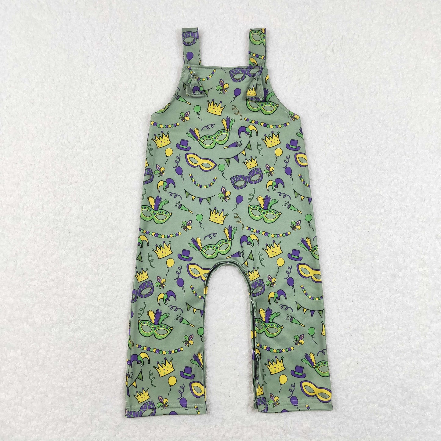 Sibling Baby Boys Mardigras Footie Rompers