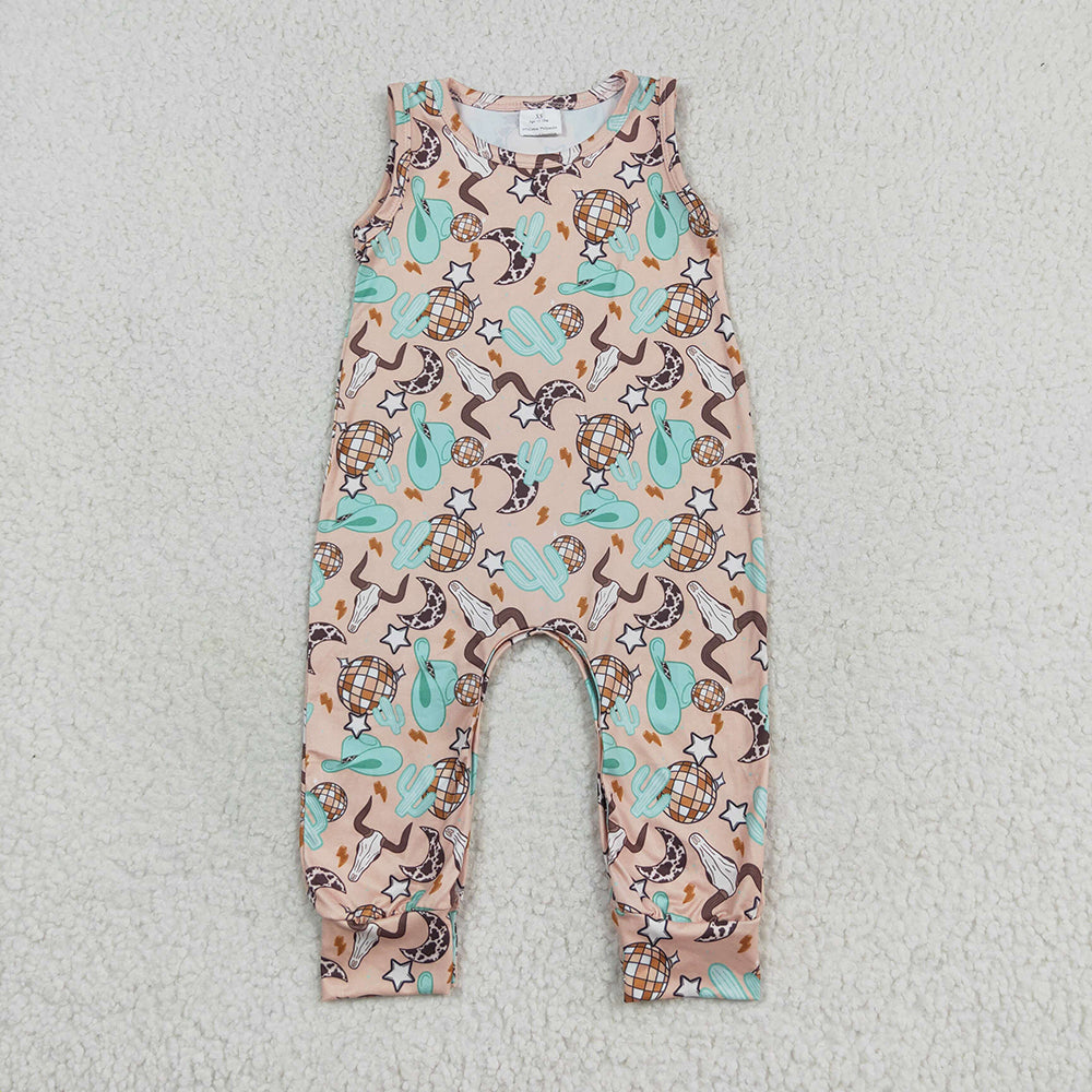 SR0626 baby boy clothes disco horse sleeveless rompers