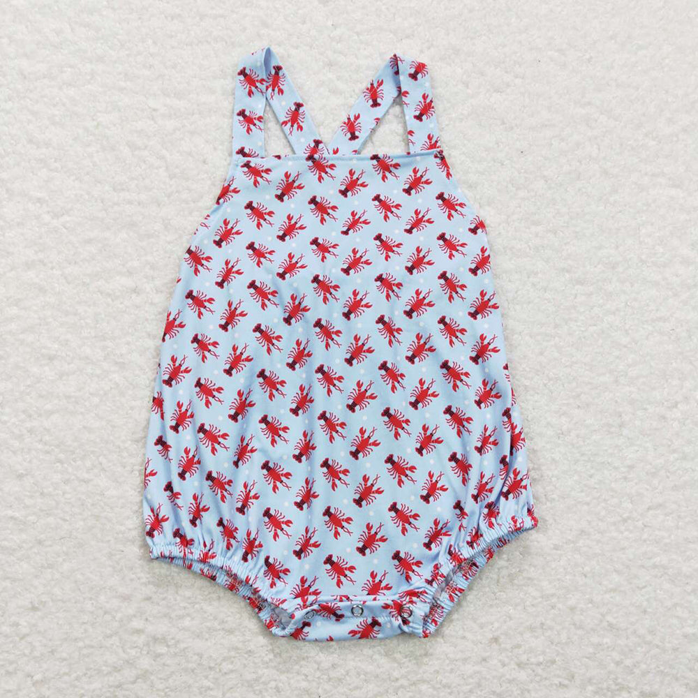 SR0746 baby boy crayfish short sleeve romper