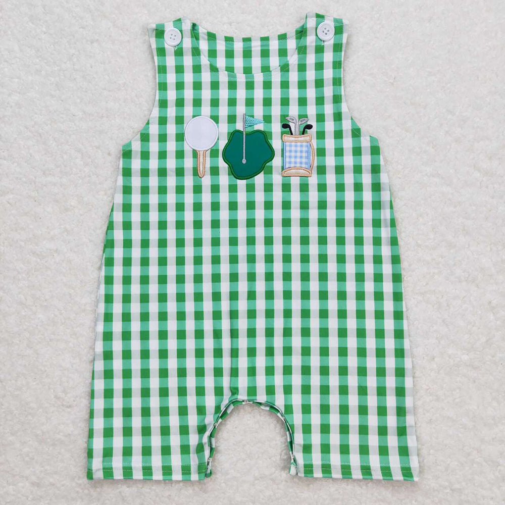 SR0796 baby boy clothes green golf summer romper