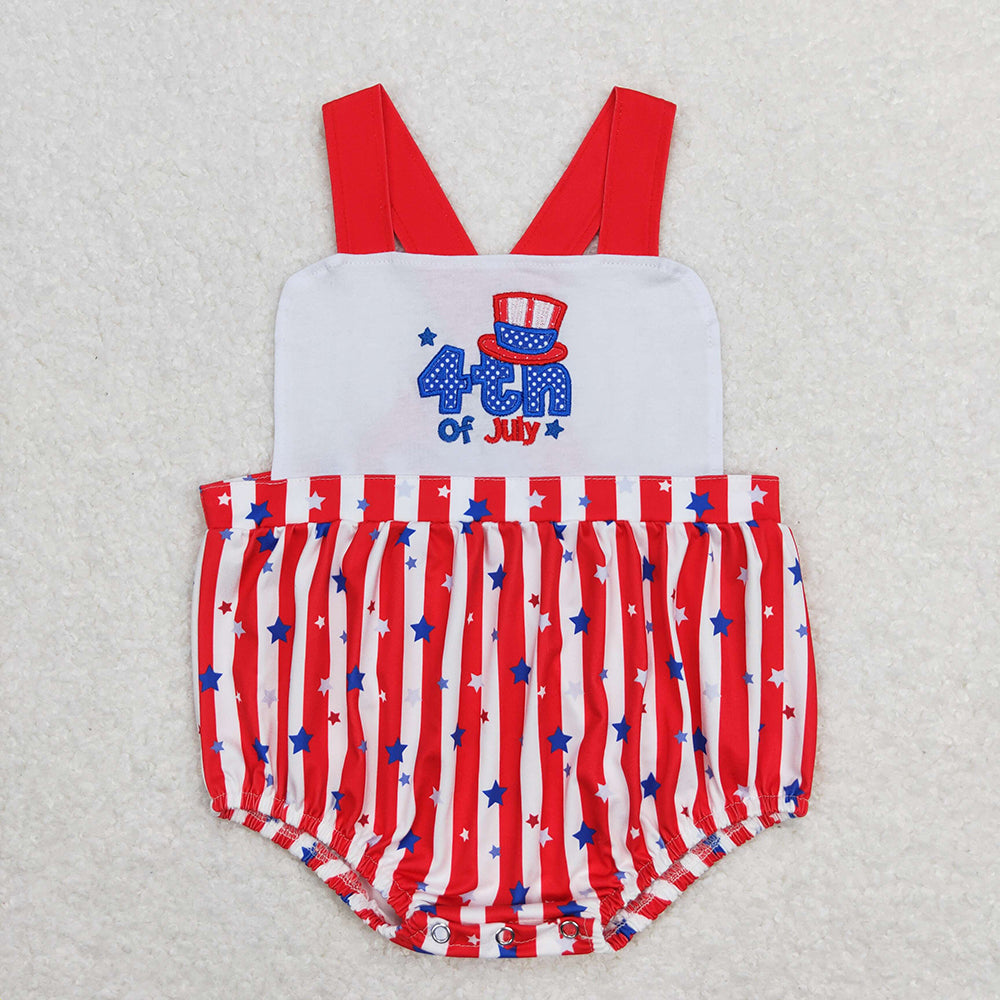 SR0810 baby clothes 4th of July patriotic romper