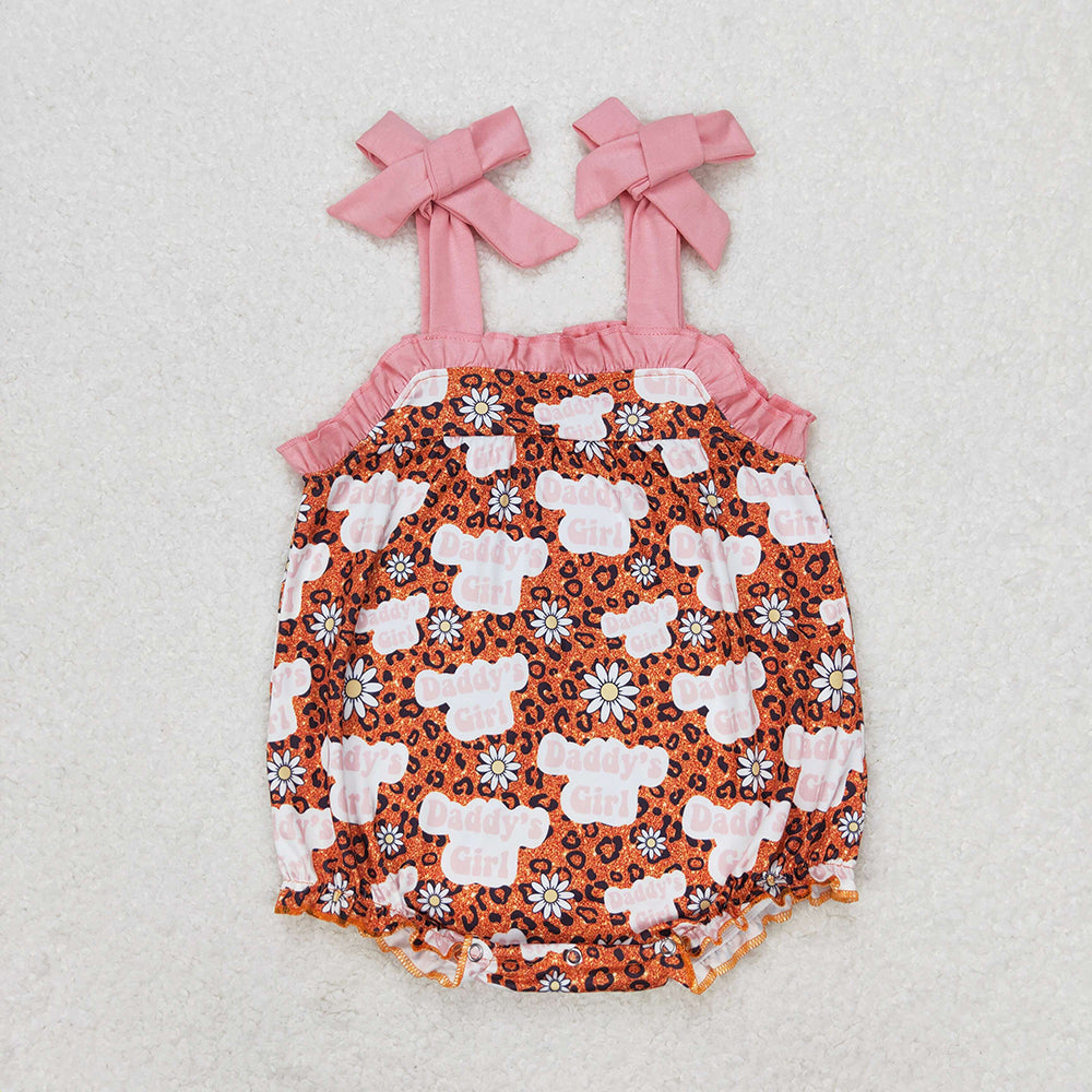 SR0917 baby daddy’s girl leopard print girl summer romper