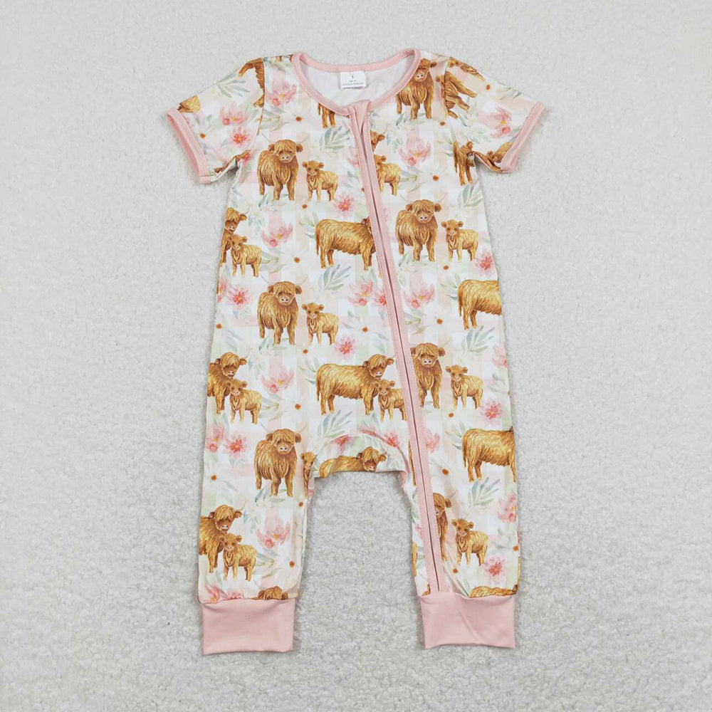 SR0940 baby girl clothes alpine cattle girl summer romper