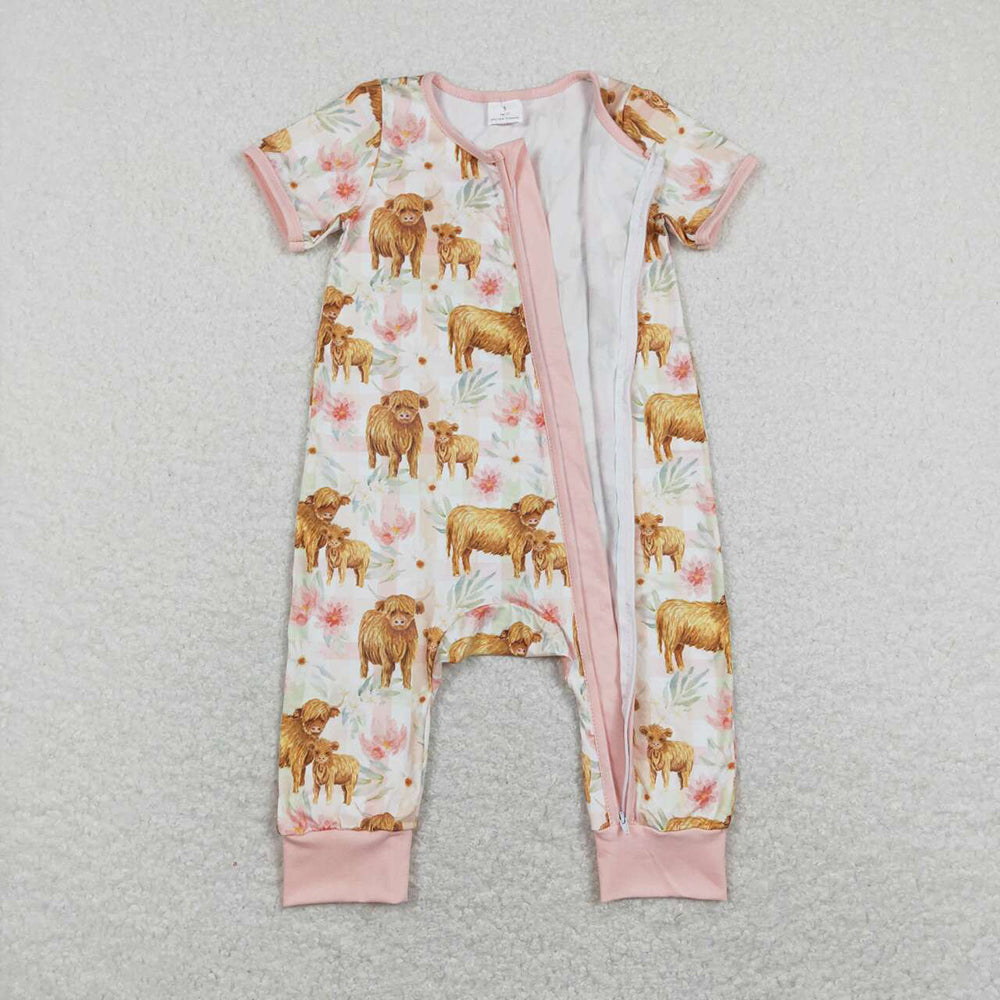 SR0940 baby girl clothes alpine cattle girl summer romper