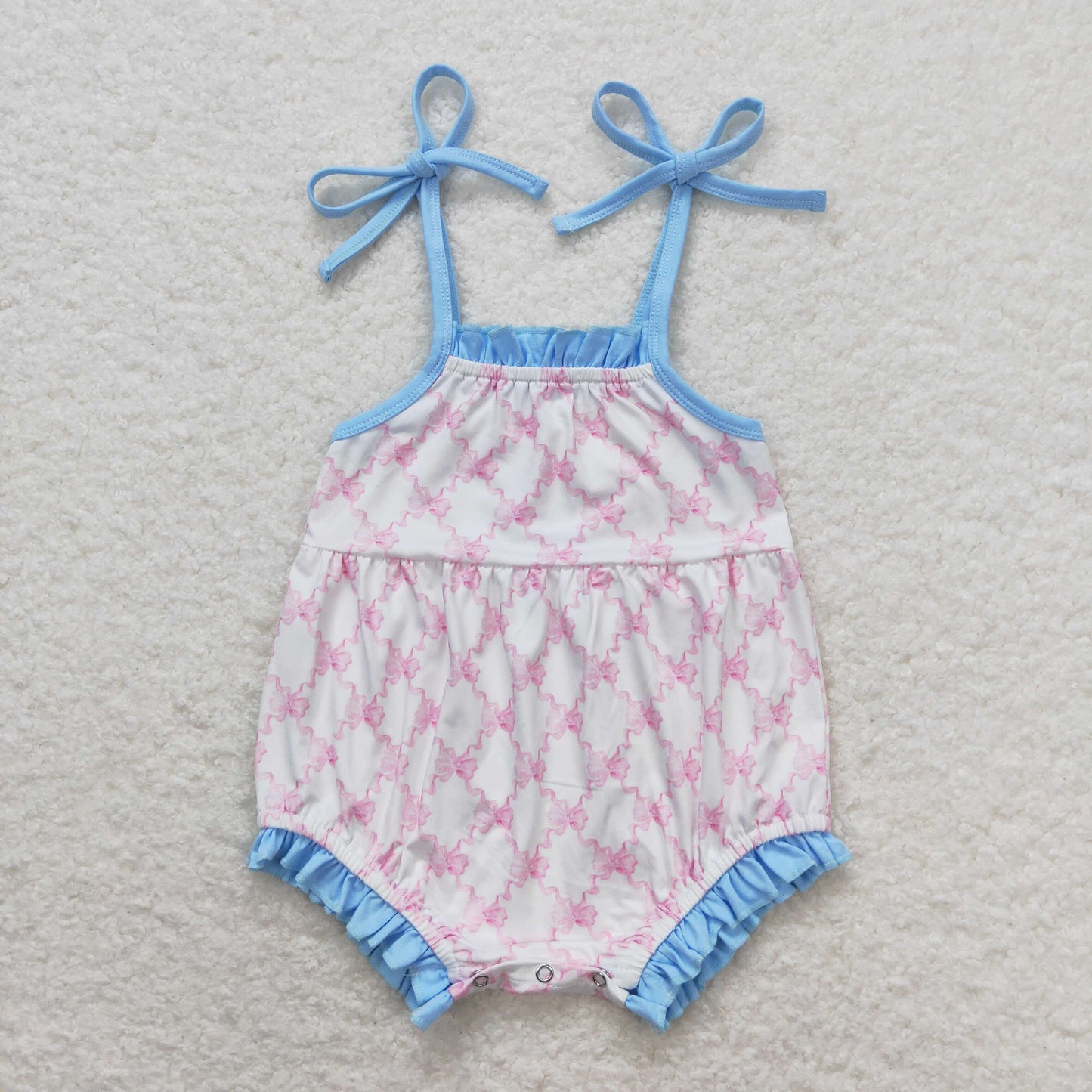 SR1086 baby girl clothes pink striped plaid toddler girl summer bubble