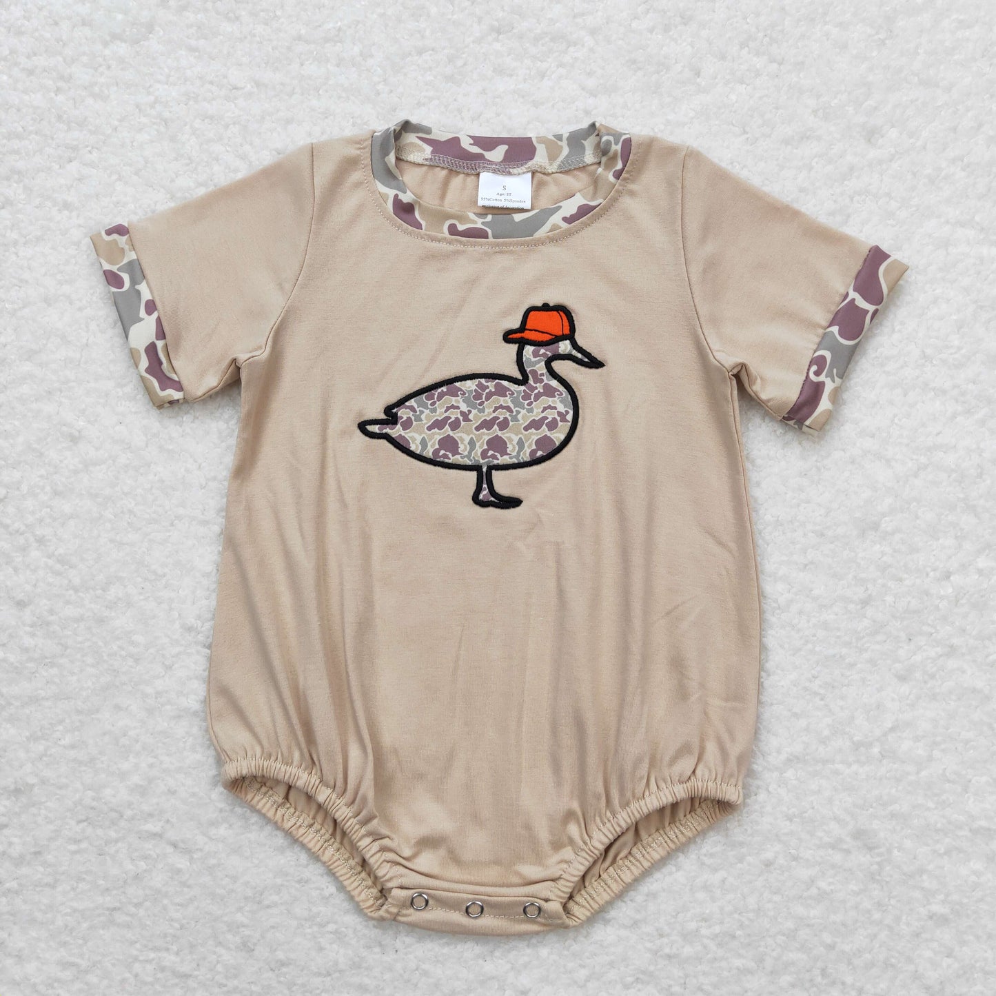 SR1403 baby boy clothes embroidery mallard camouflage toddler boy summer bubble